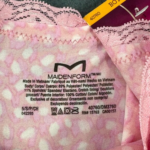 Maidenform Women's Size Small 5 Panty Boyshort Fabulous Fit  Polka Dot Pink New - Picture 5 of 8